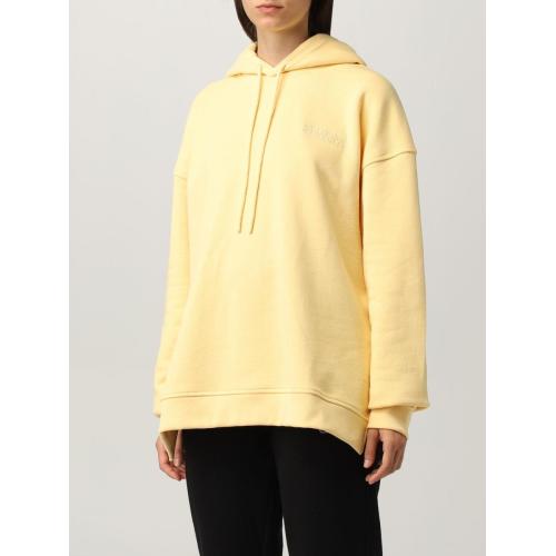 Logo-embroidered oversized hoodie - Yellow