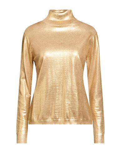 Woman Turtleneck Gold Size L Virgin Wool