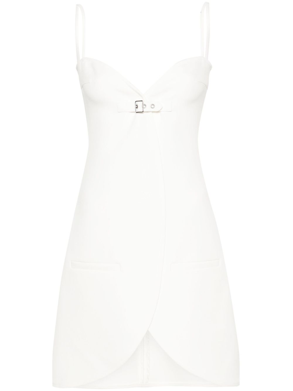 Ellipse buckle-strap twill dress - Black