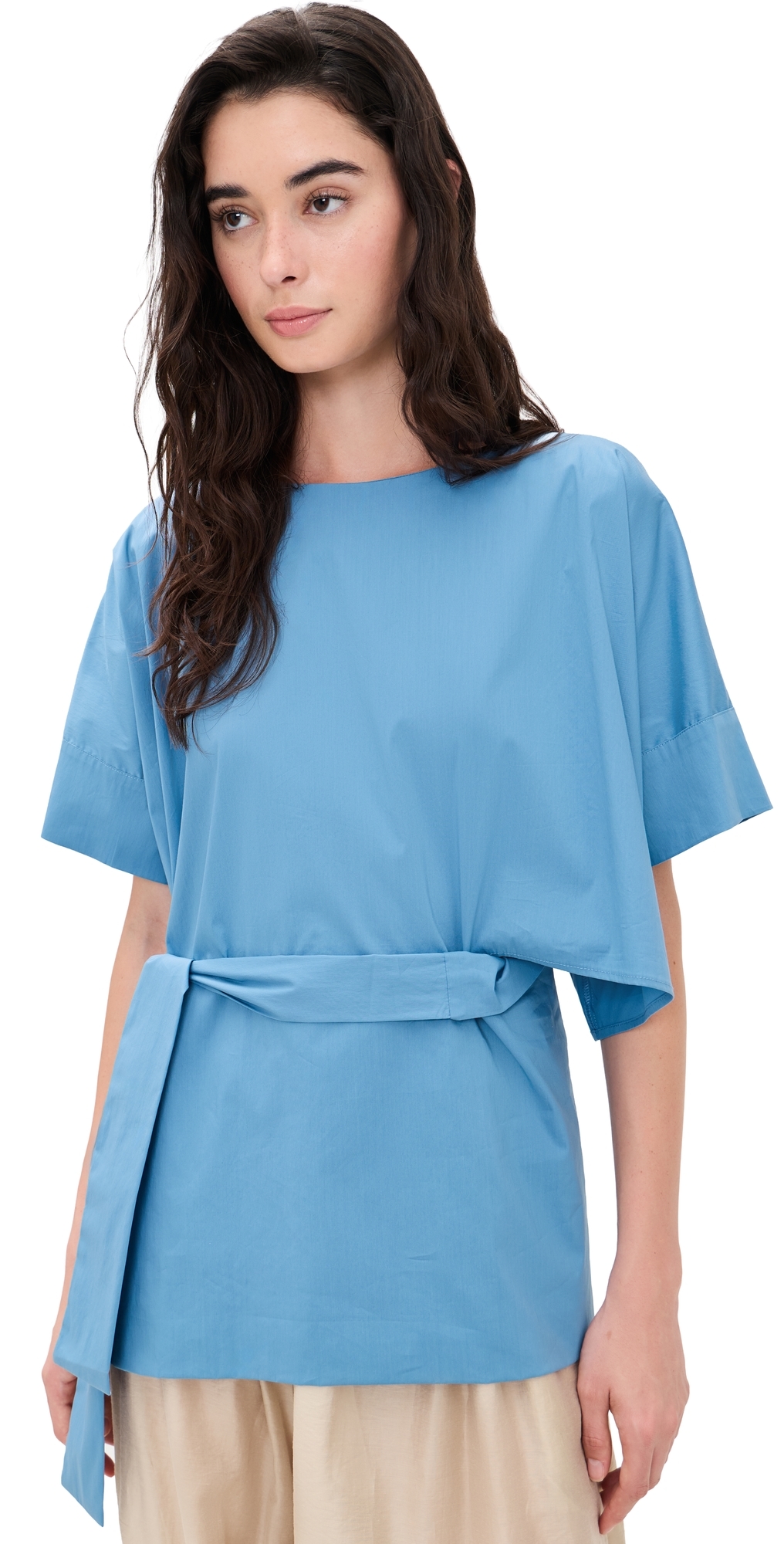 Poplin Top with Tie Waist Jasper
