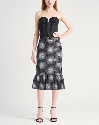 Woman Midi skirt Black Size M Cotton
