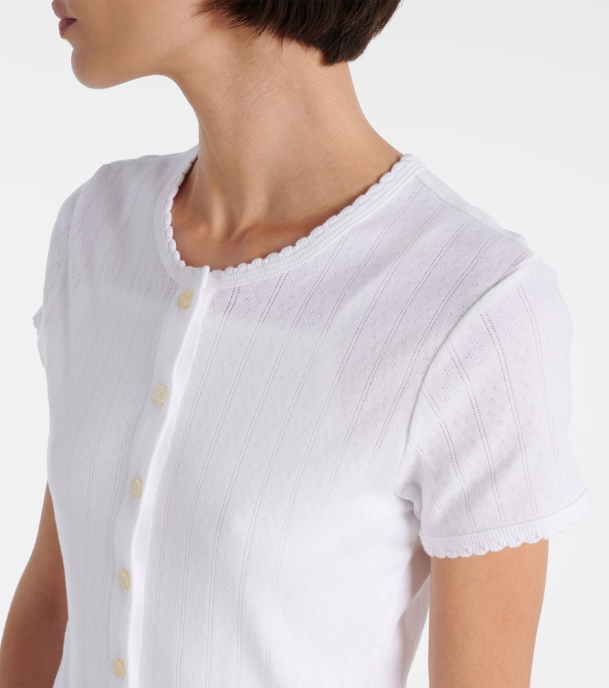 Pointelle cotton cardigan