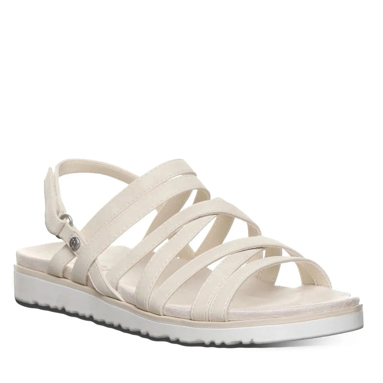 Women's Crete Sandals Bone Ivory Faux Leather Strappy ZAP1970