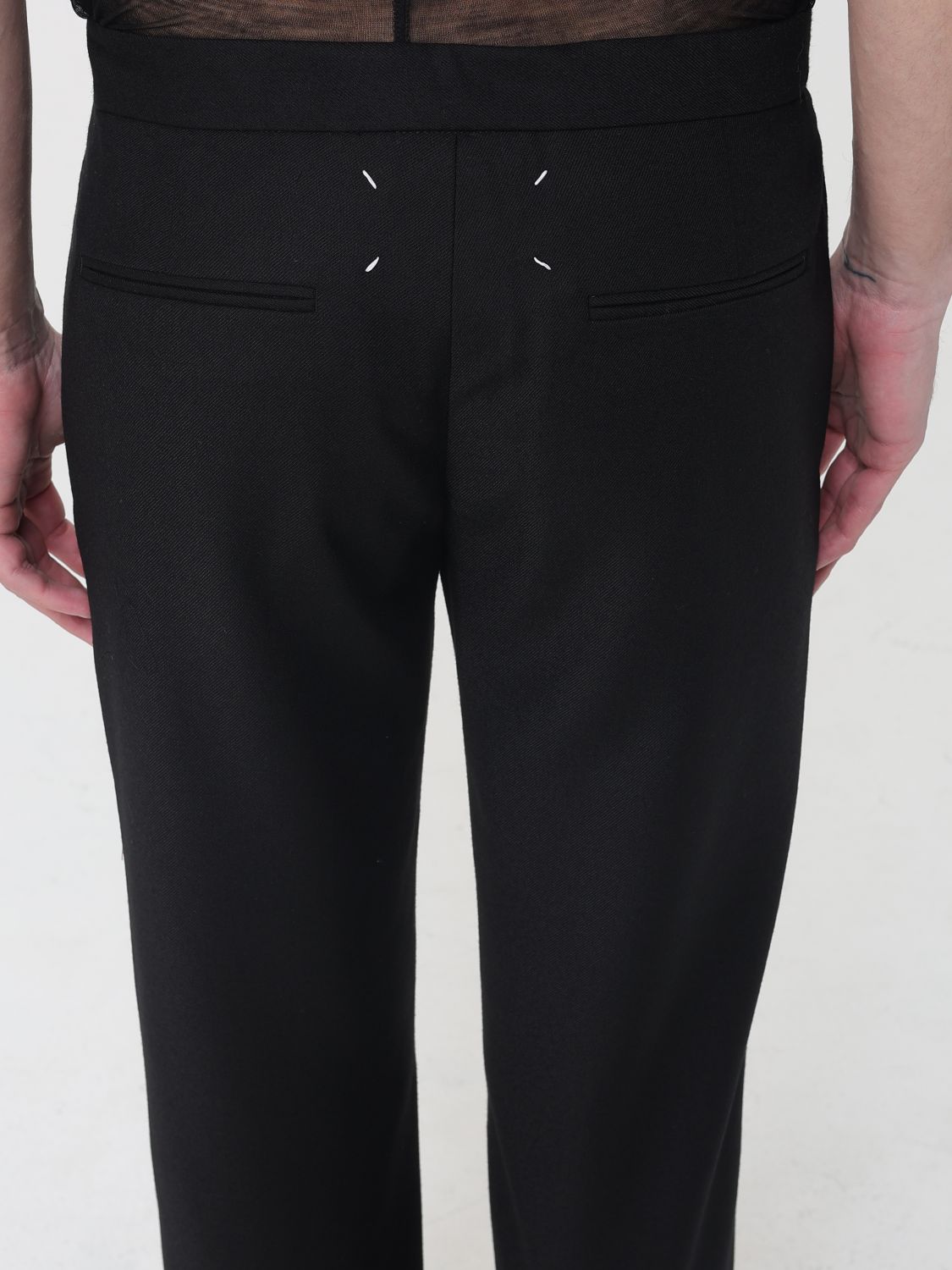 Drawstring tailored trousers - Black