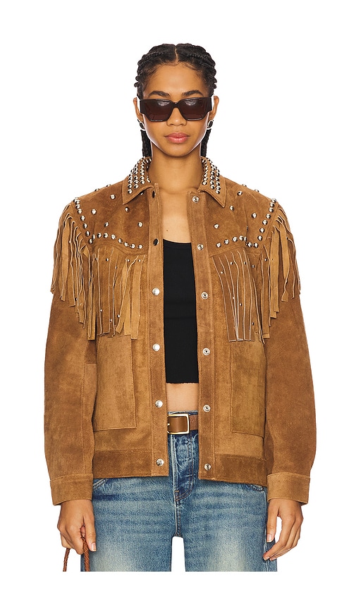 Understated Leather Izzy Jacket in Brown. - XS also in