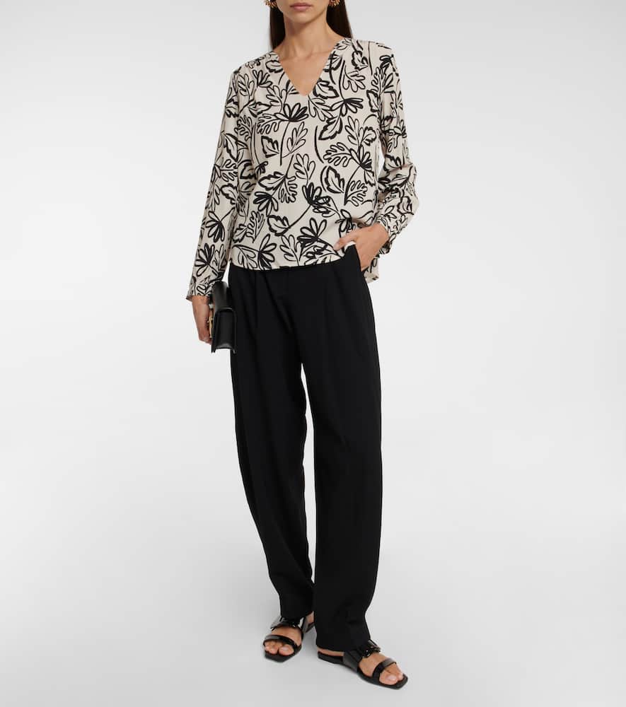 Printed crêpe blouse