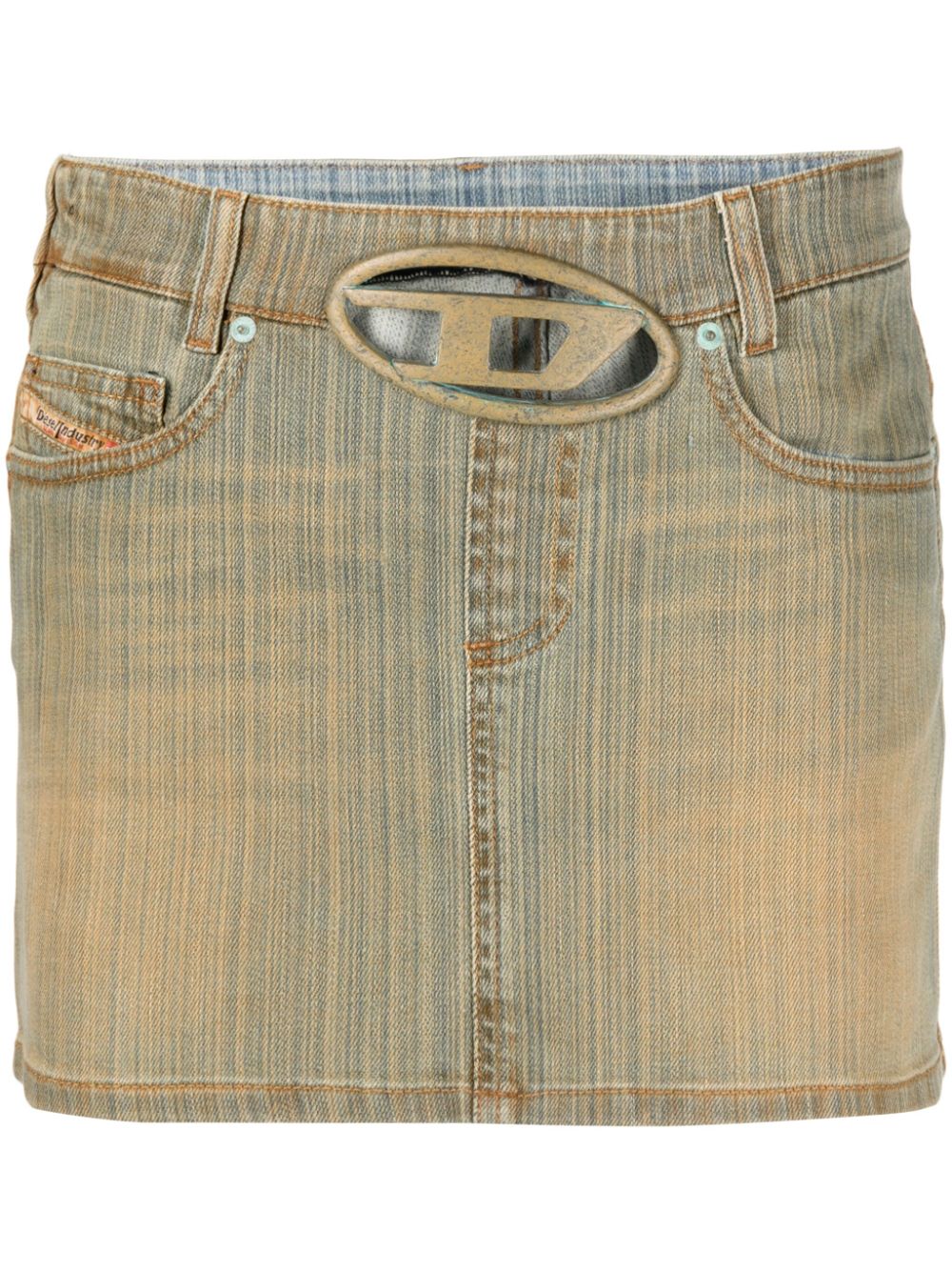 Oval D buckle denim skirt - Blue