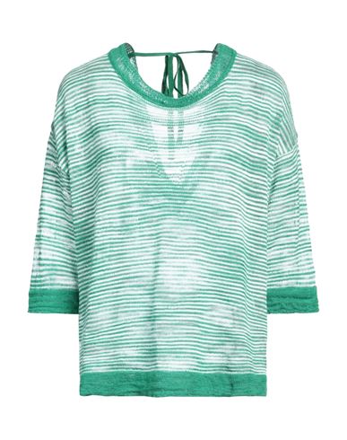 Woman Sweater Green Size 8 Linen, Polyester