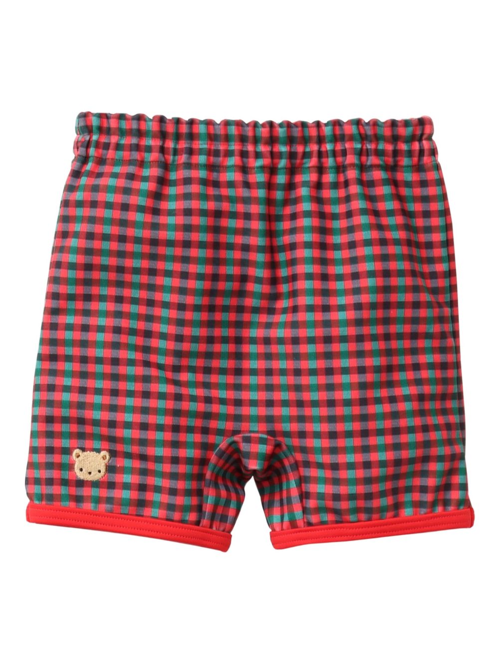 Check-pattern swim shorts - Red