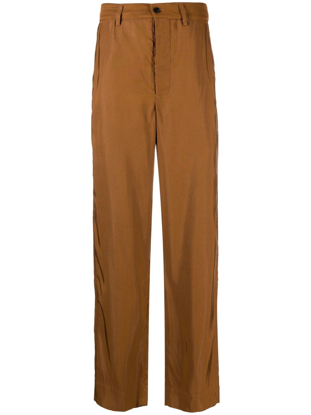 Corduroy straight-leg trousers - Orange