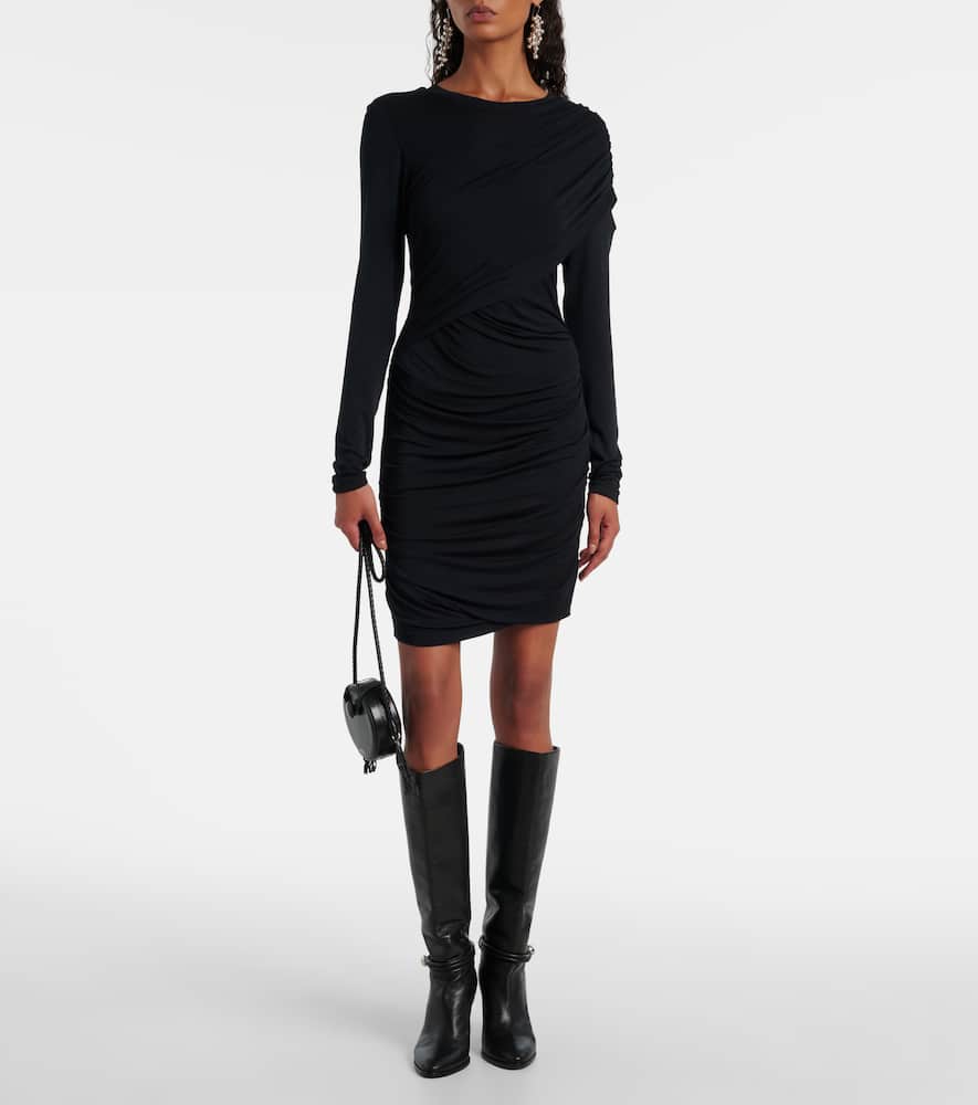 Denise draped jersey minidress