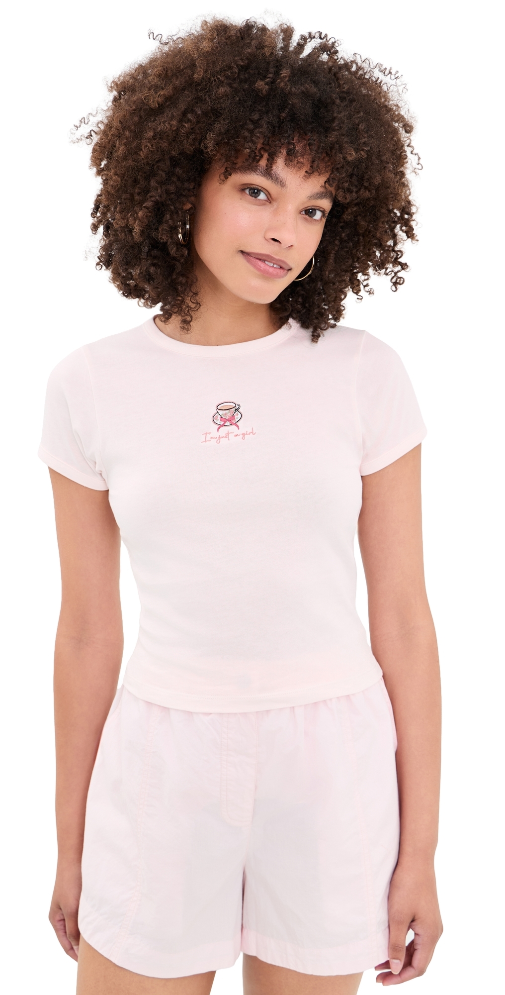 I'm Just A Girl Baby Tee Blush