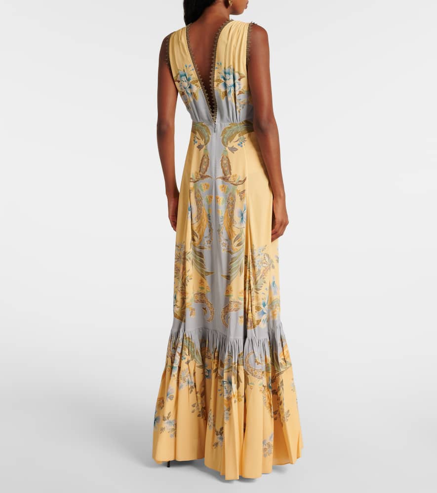 Floral crêpe de chine maxi dress