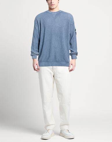 Man Sweater Slate blue Size M Cotton