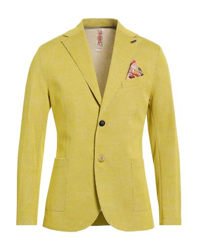 Man Blazer Yellow Size 38 Cotton, Polyester, Elastane