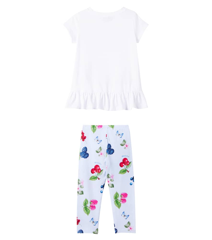 Printed cotton T-shirt and leggings set
