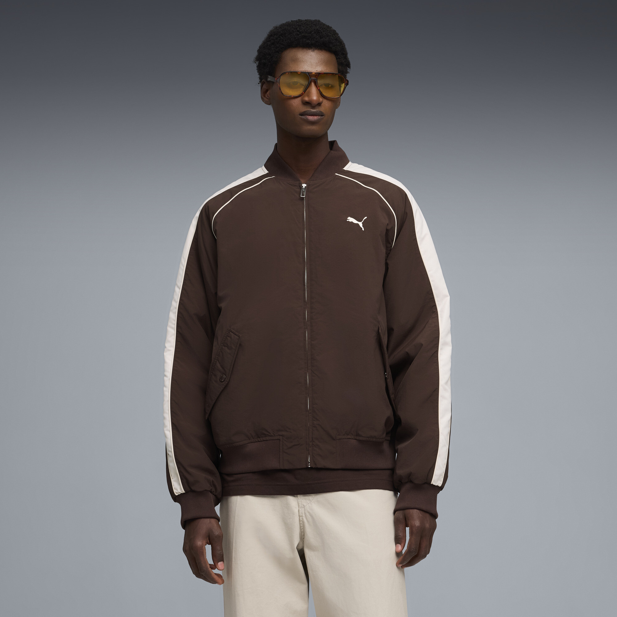 PUMA T7 Men's Bomber Jacket in Brown