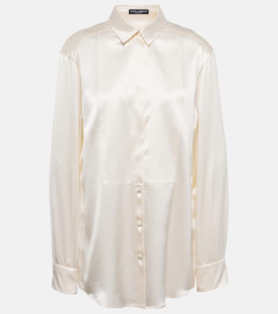 Paneled silk shirt