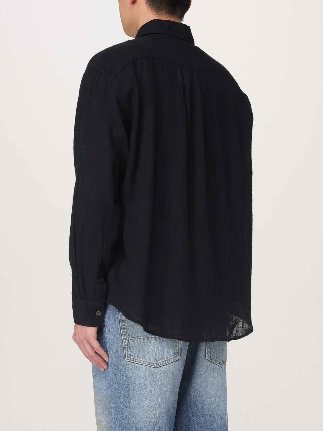 Long-sleeve cotton shirt - Black