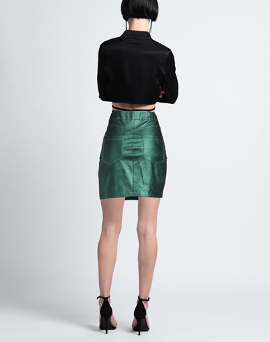 Woman Mini skirt Green Size 4 Viscose, Polyurethane