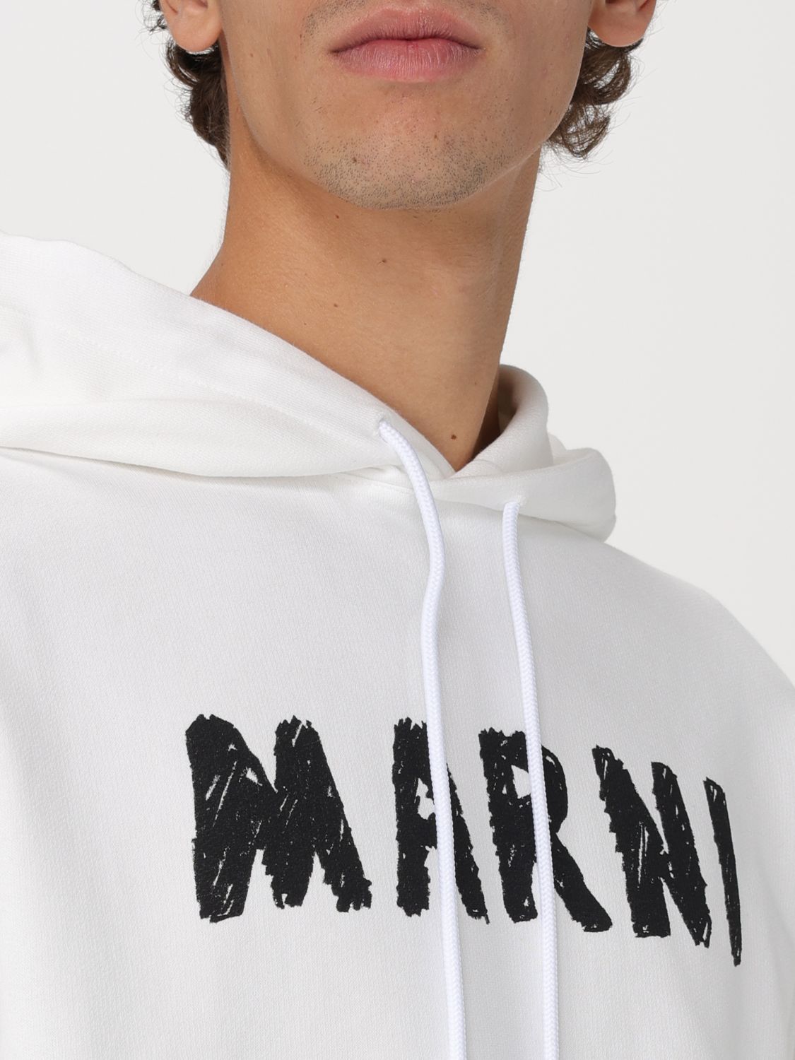 Logo print hoodie - White