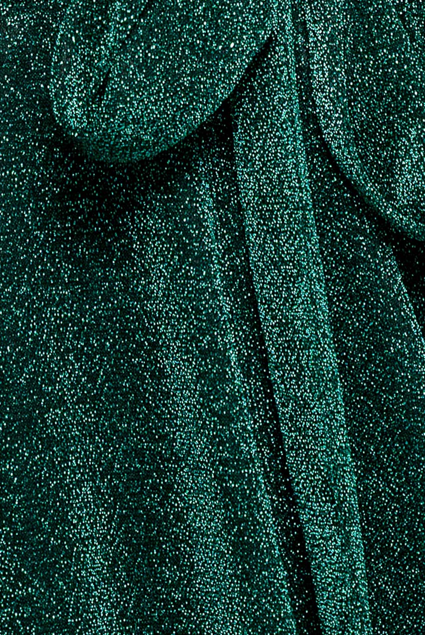 Goddiva Cross Over Sleeveless Mini Skater Dress - Emerald Green