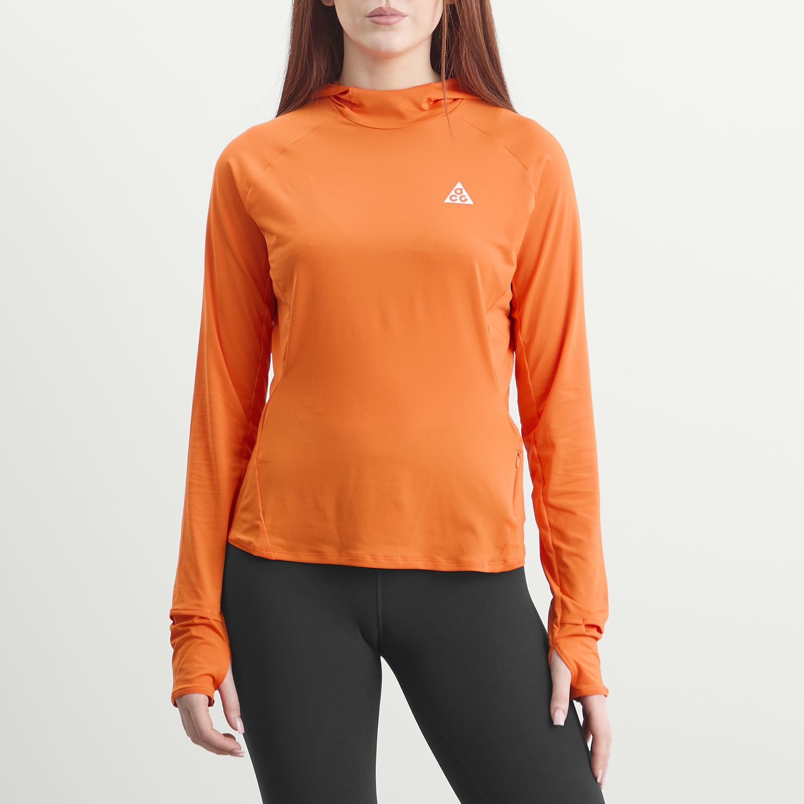 Women's ACG Trail UV Hooded Mid Layer Fleece Safety Orange/Summit White