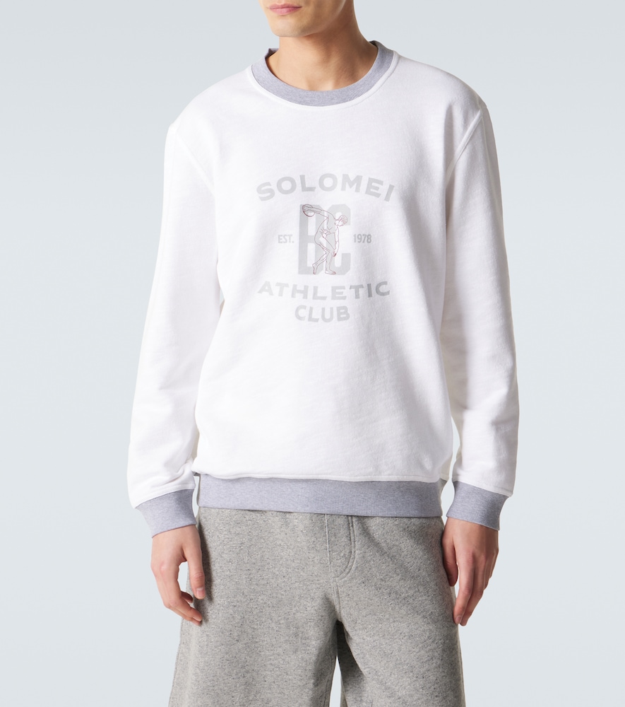 Printed cotton and linen sweatshirt
