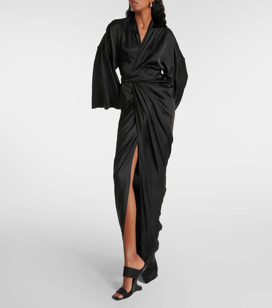Satin wrap gown