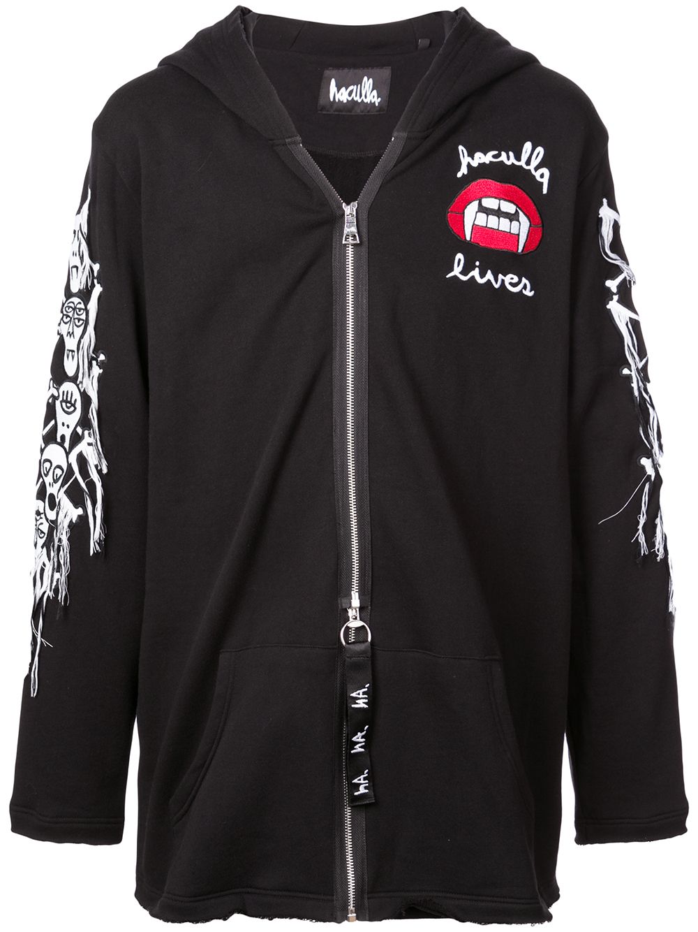 Captive zipped hoodie - Black