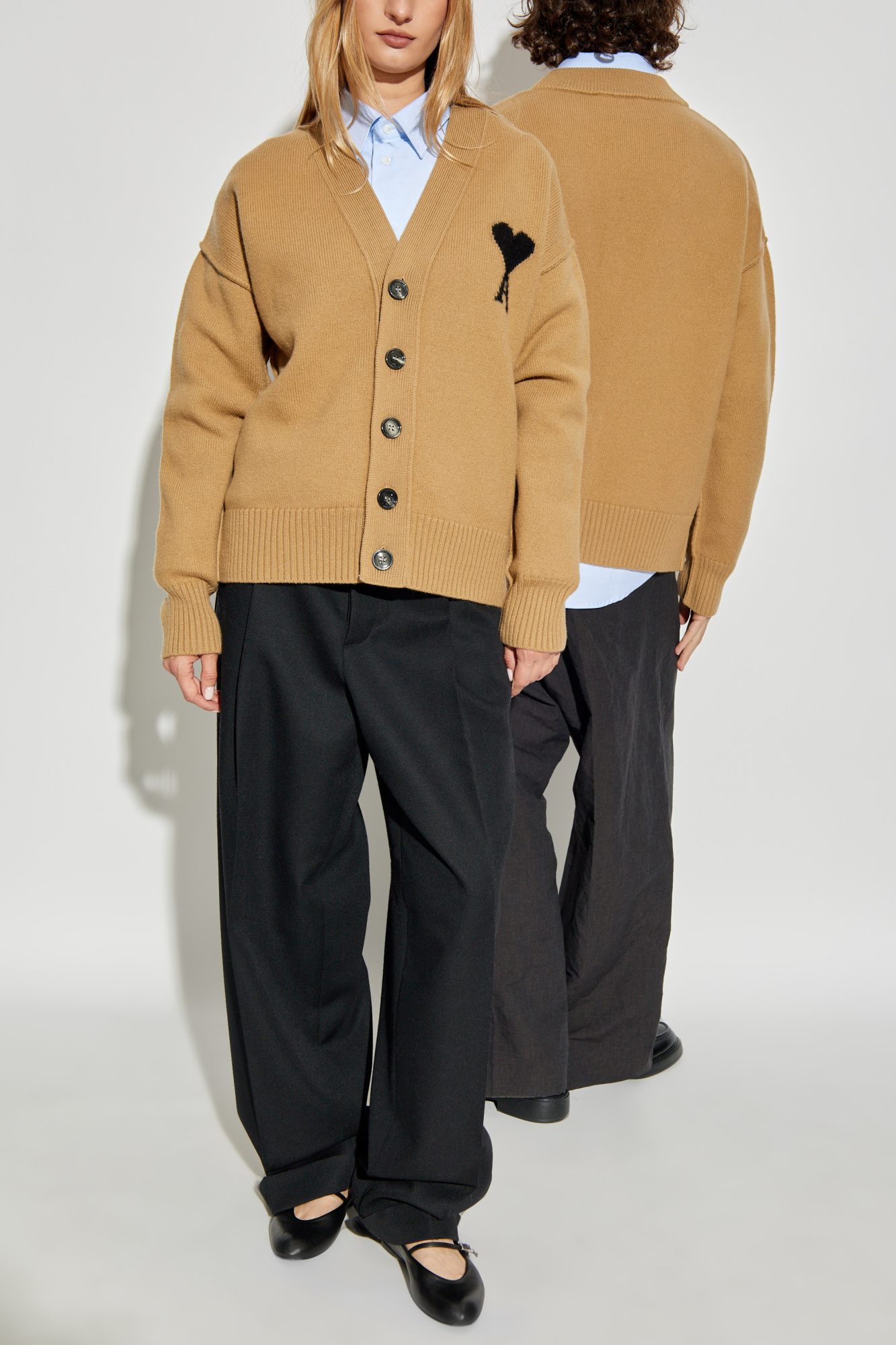 Wool Cardigan, Unisex, Brown