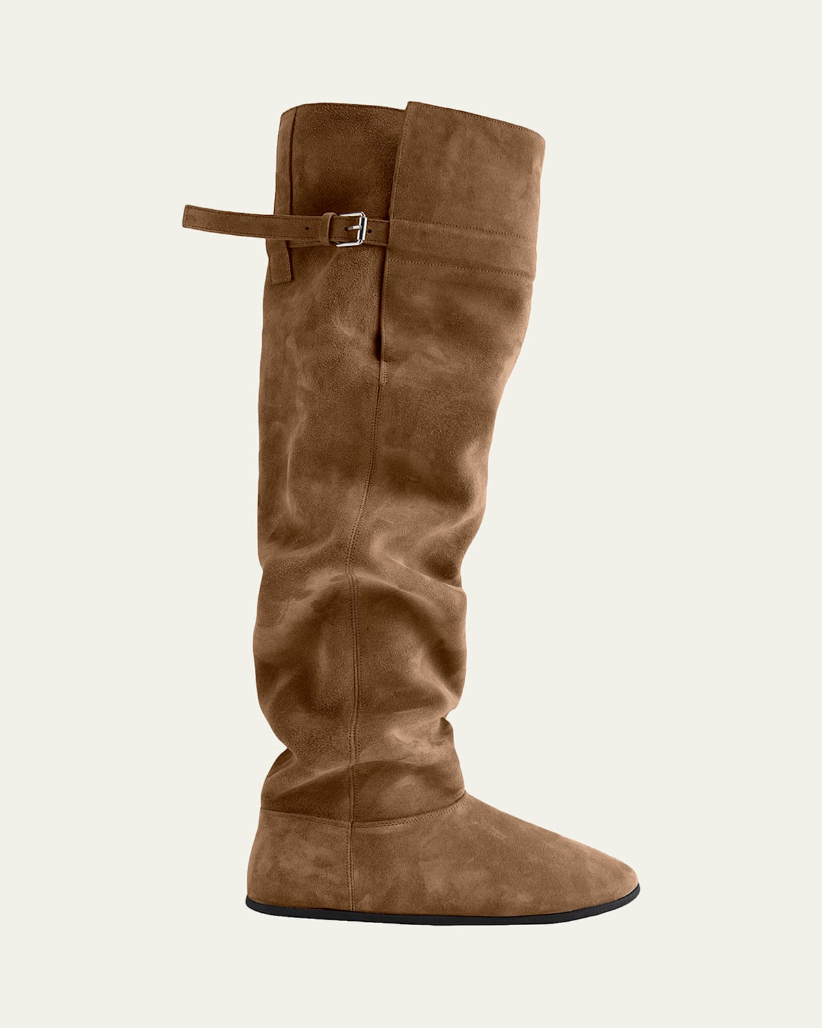 Big Shearling-Lined Suede Over-the-Knee Boots