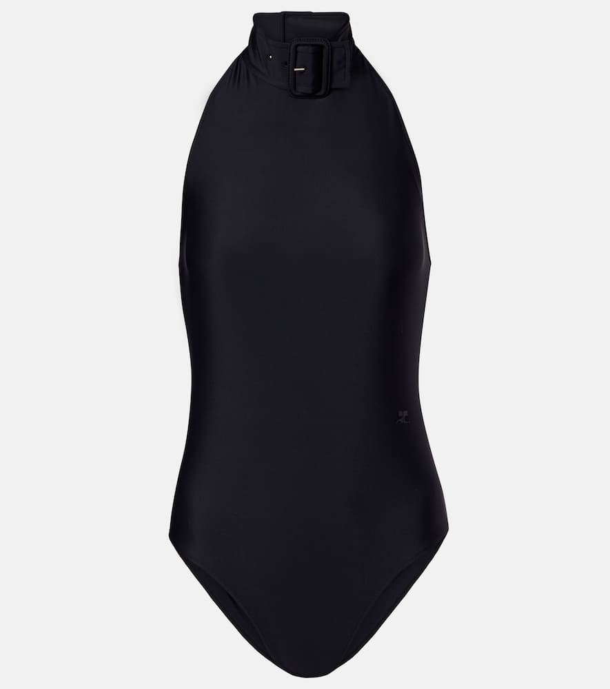 Courrèges Buckle-detail crepé bodysuit