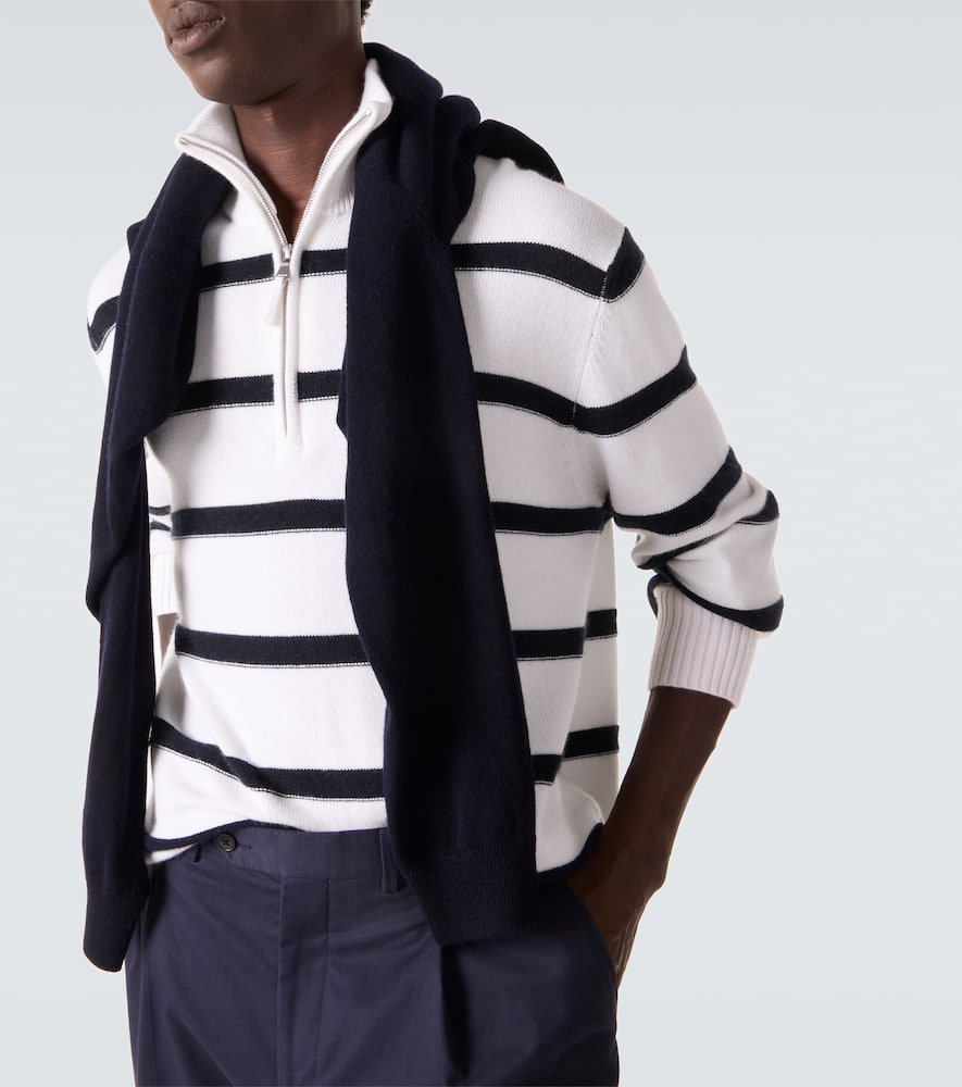 Striped cotton and cashmere sweater