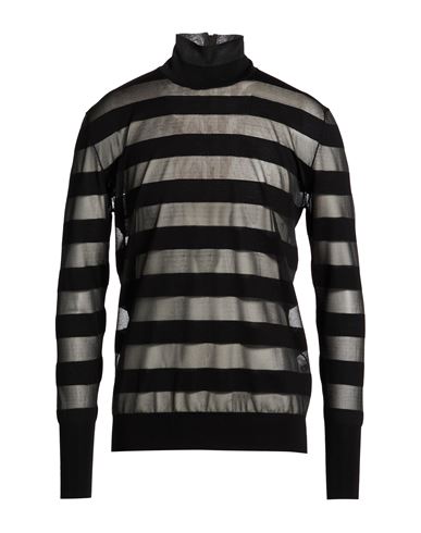 Man Turtleneck Black Size 36 Virgin Wool, Polyester
