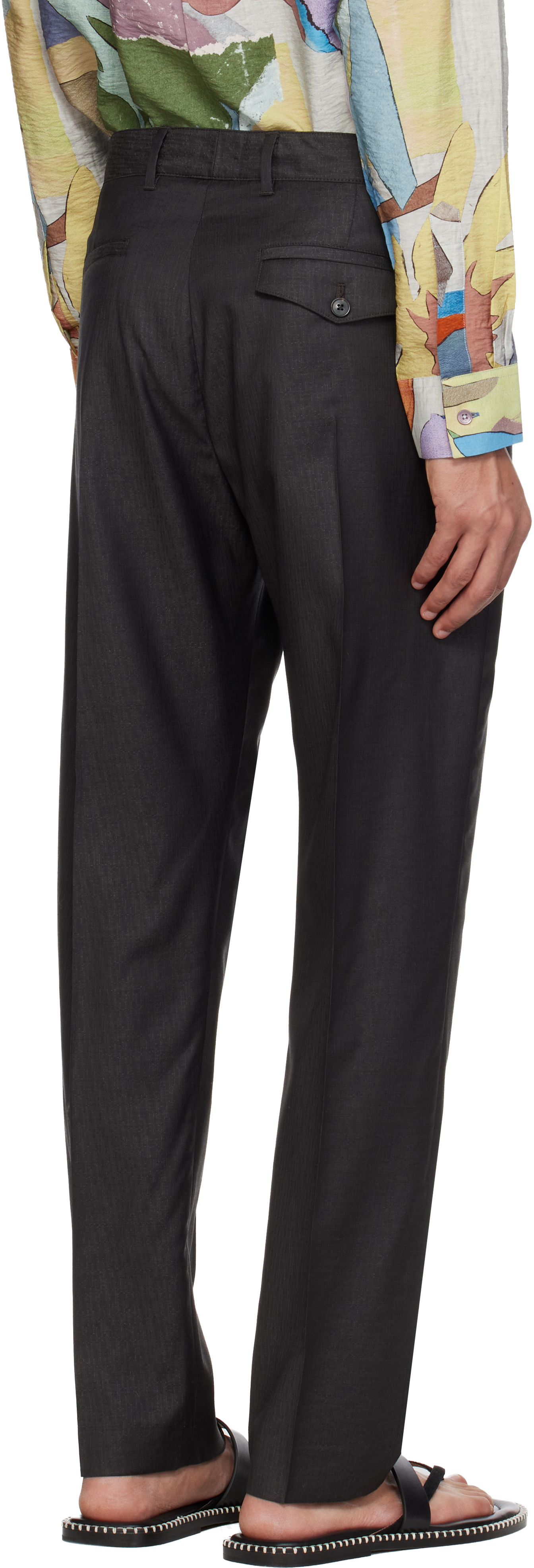Brown Pleated Trousers