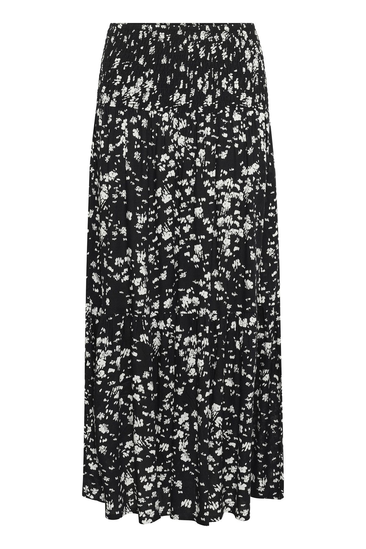 Kaffe Kabeathe Graphic Printed Midi Skirt In Jet Black
