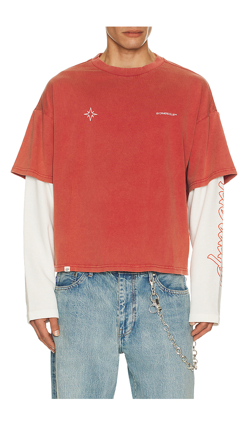DRMERS CLUB Polaris Layered Tee in Red. - XL/1X also in