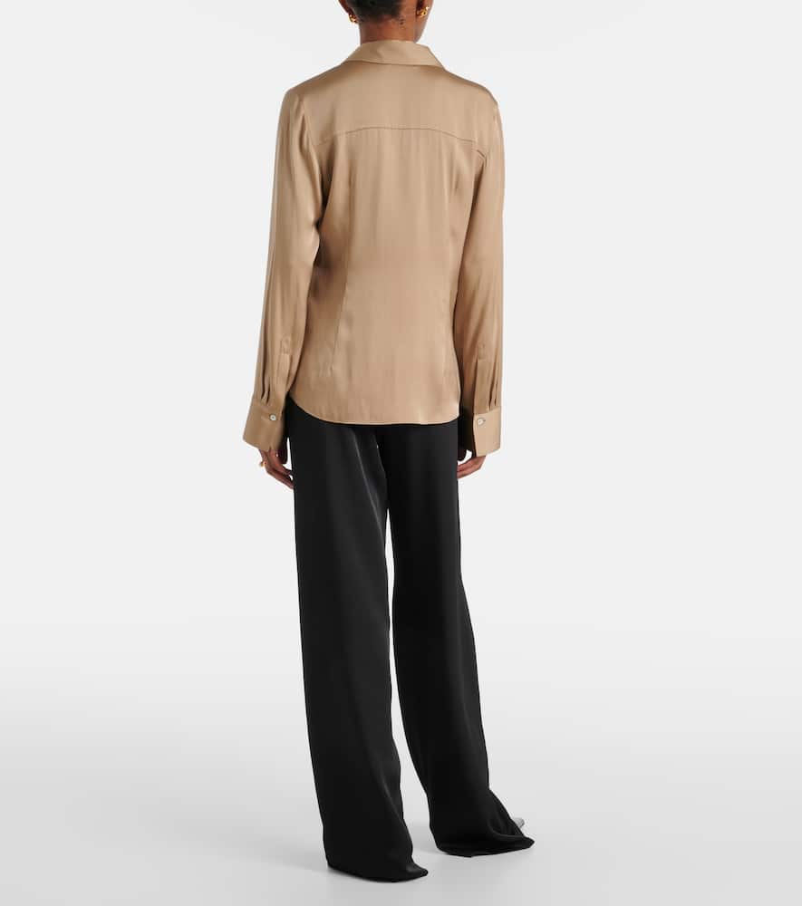 Silk-blend satin shirt