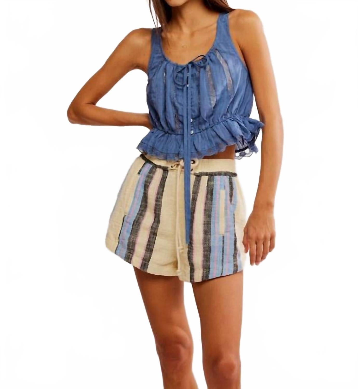 Alana Lace Tank In Blue Topaz