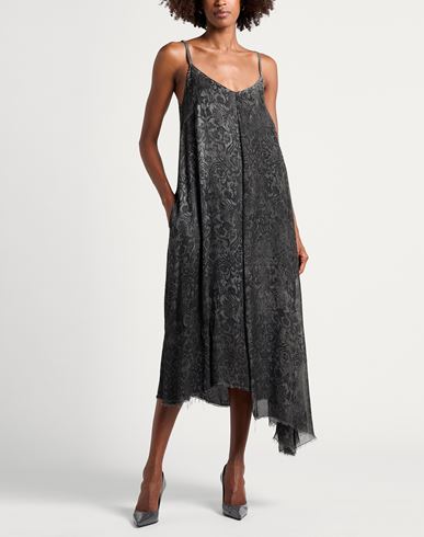 Woman Midi dress Charcoal Size S Rayon, Viscose