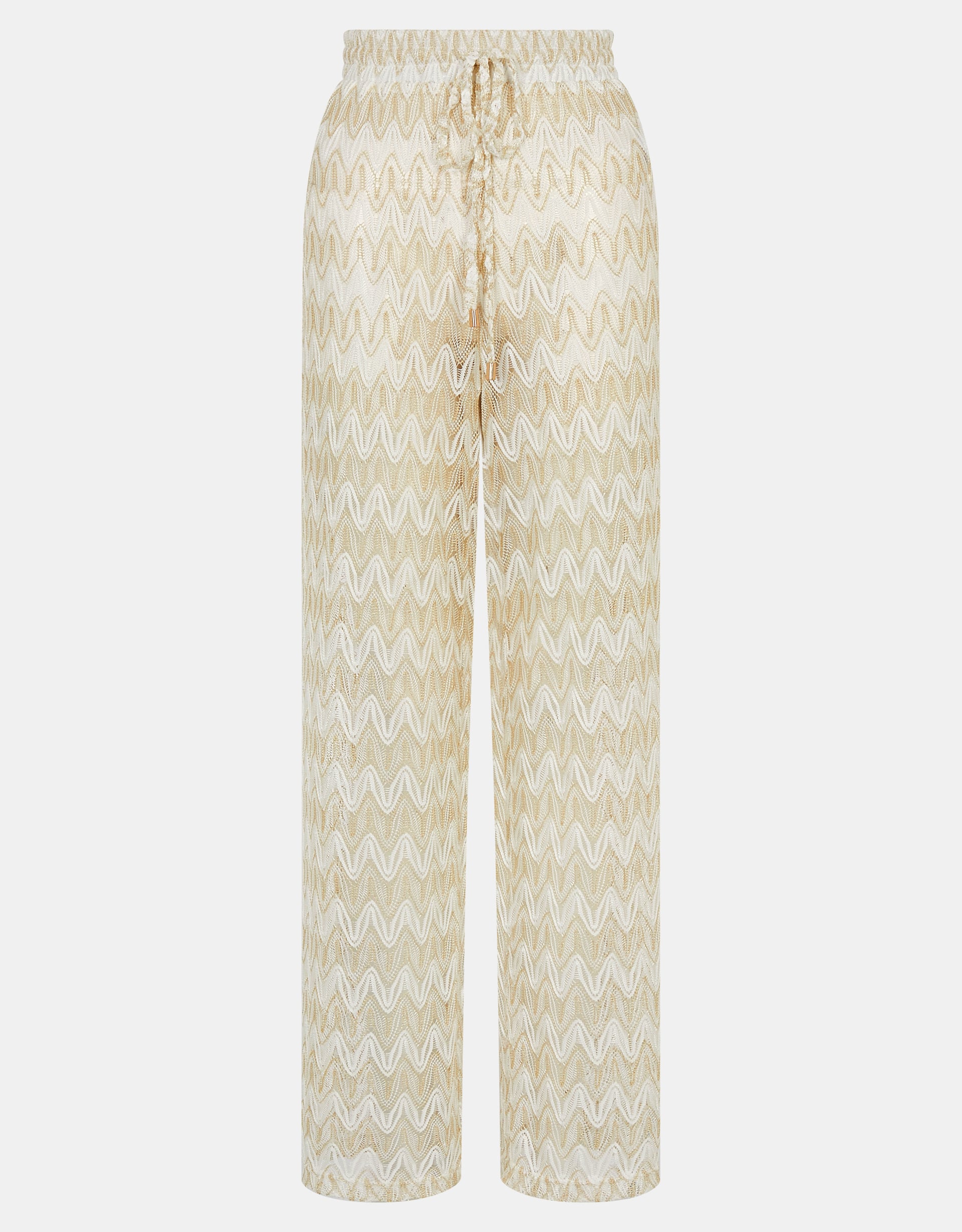 Crochet Wide Leg Beach Trousers White
