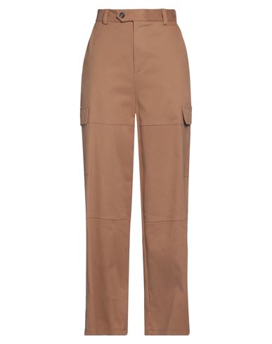Woman Pants Camel Size 4 Cotton, Elastane