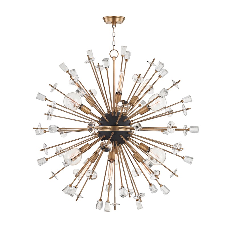 Liberty 6-Light Chandelier in Aged Bra