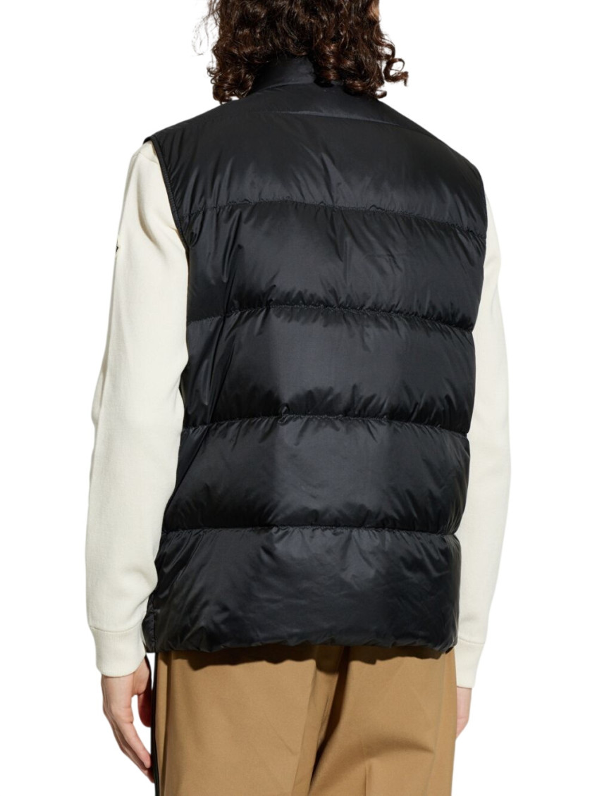 Black Sleeveless Logo Jacket