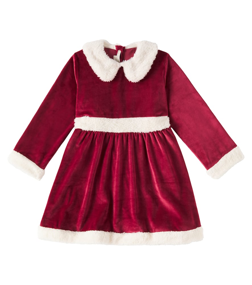 Konges Sløjd Faux fur-trimmed velvet dress