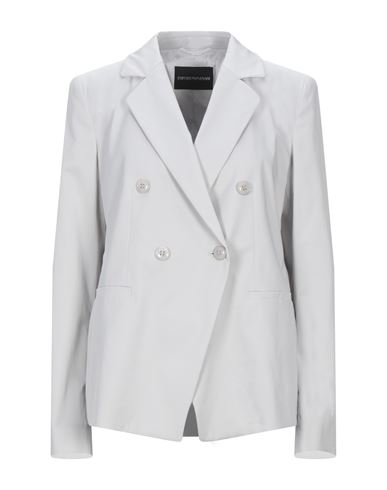 Woman Blazer Light grey Size 8 Cotton, Elastane