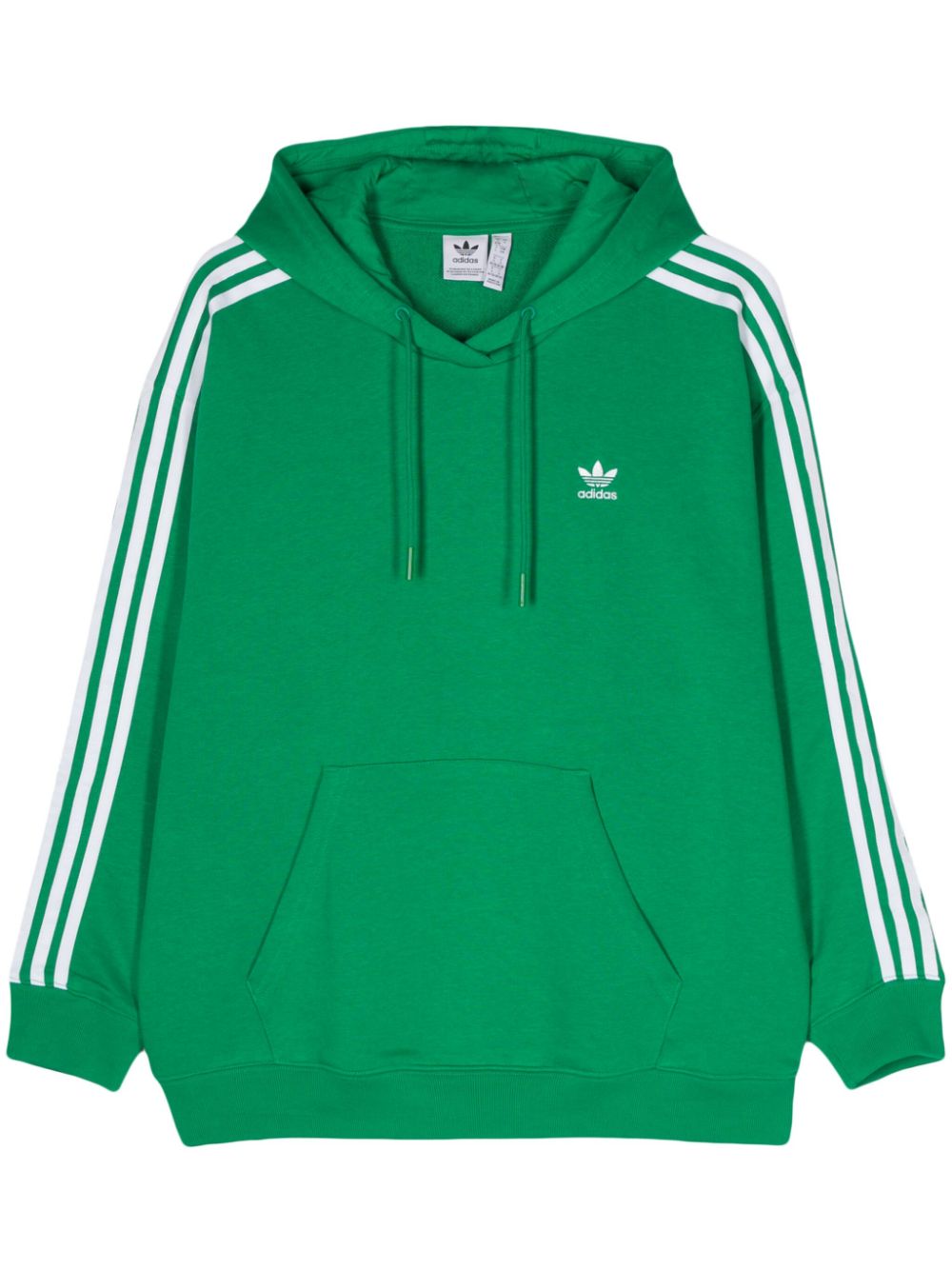 Logo-embroidered drop shoulder hoodie - Green