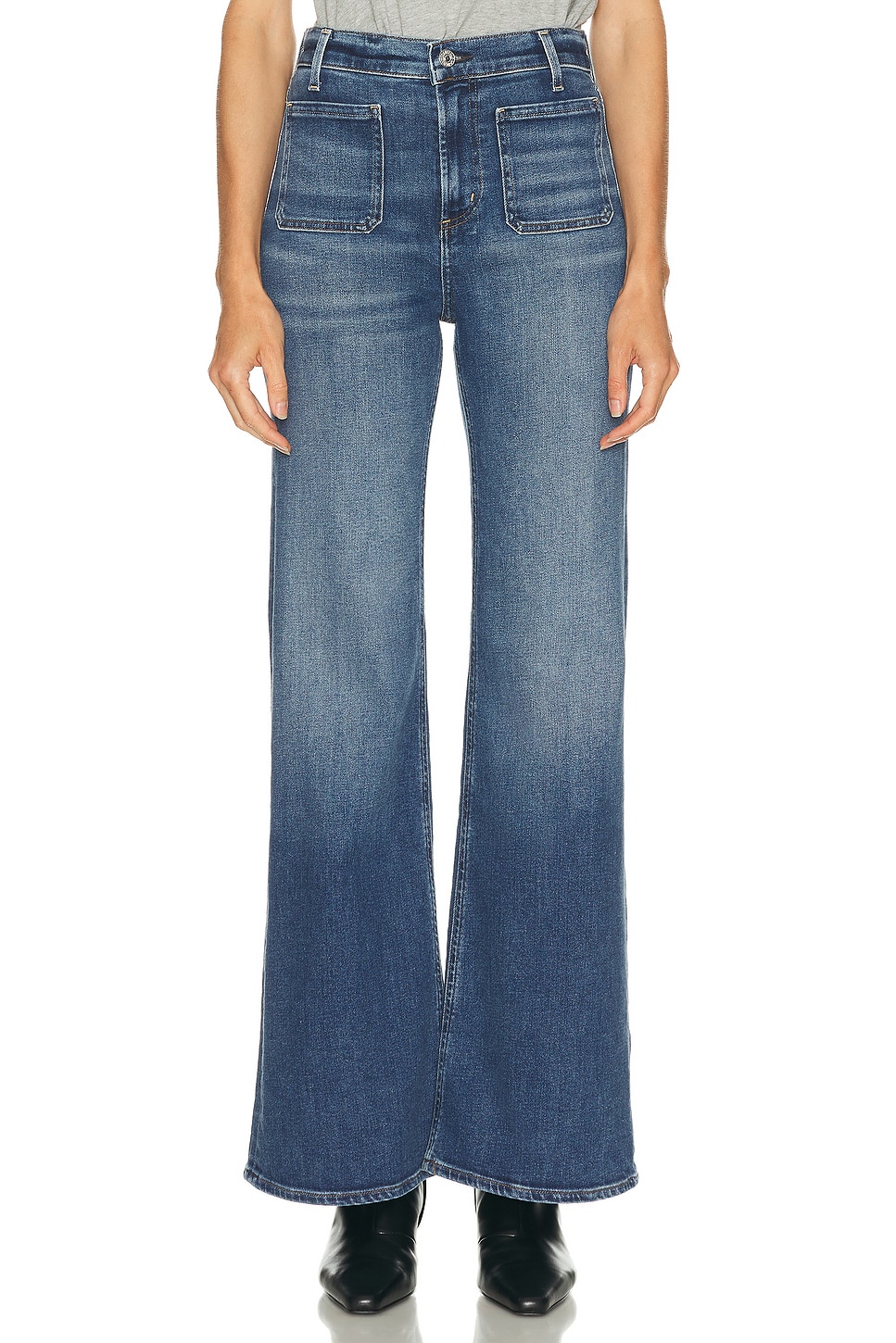 Citizens of Humanity Kimberly Patch Pocket Flare Jeans in Blue