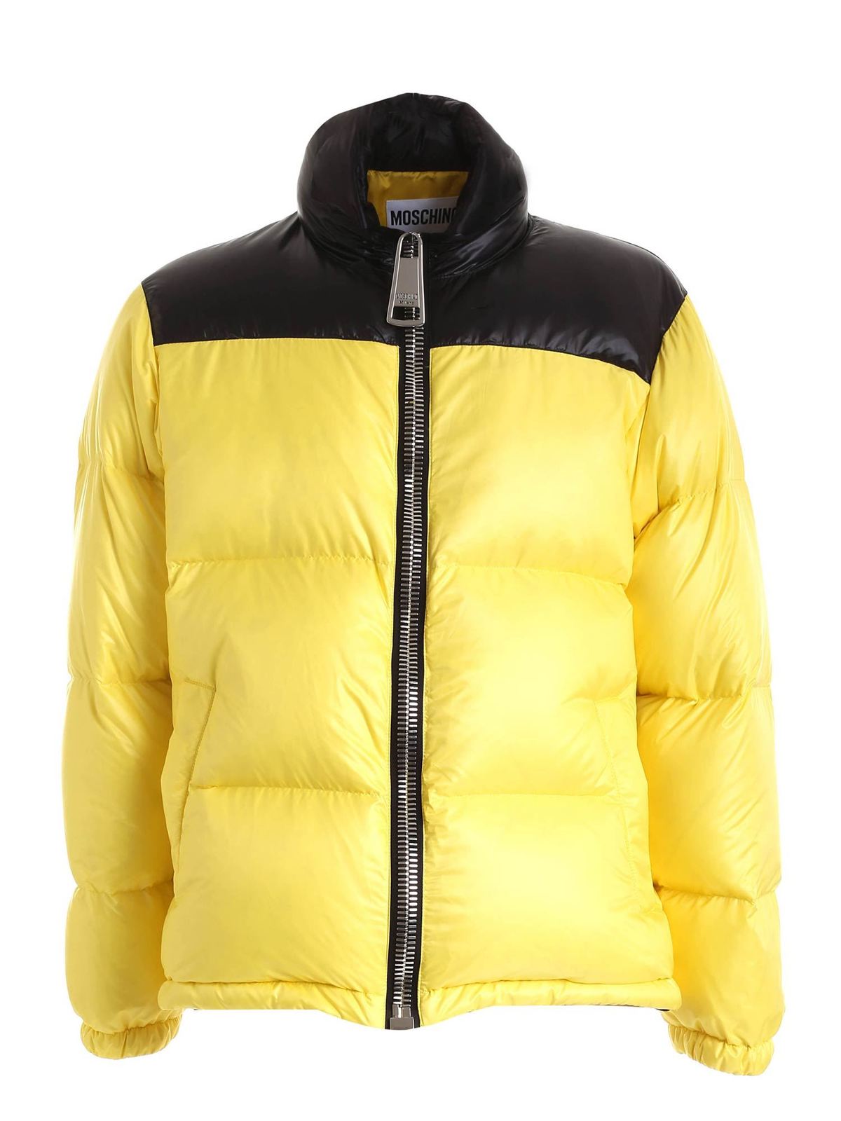 Bicolor quilted tech viscose puffer jacket